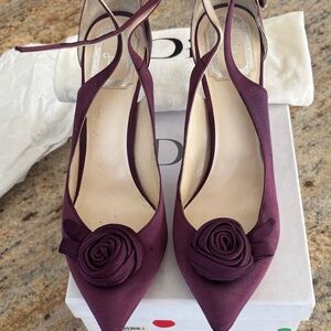 Dior Purple Heels with Floral Accent
